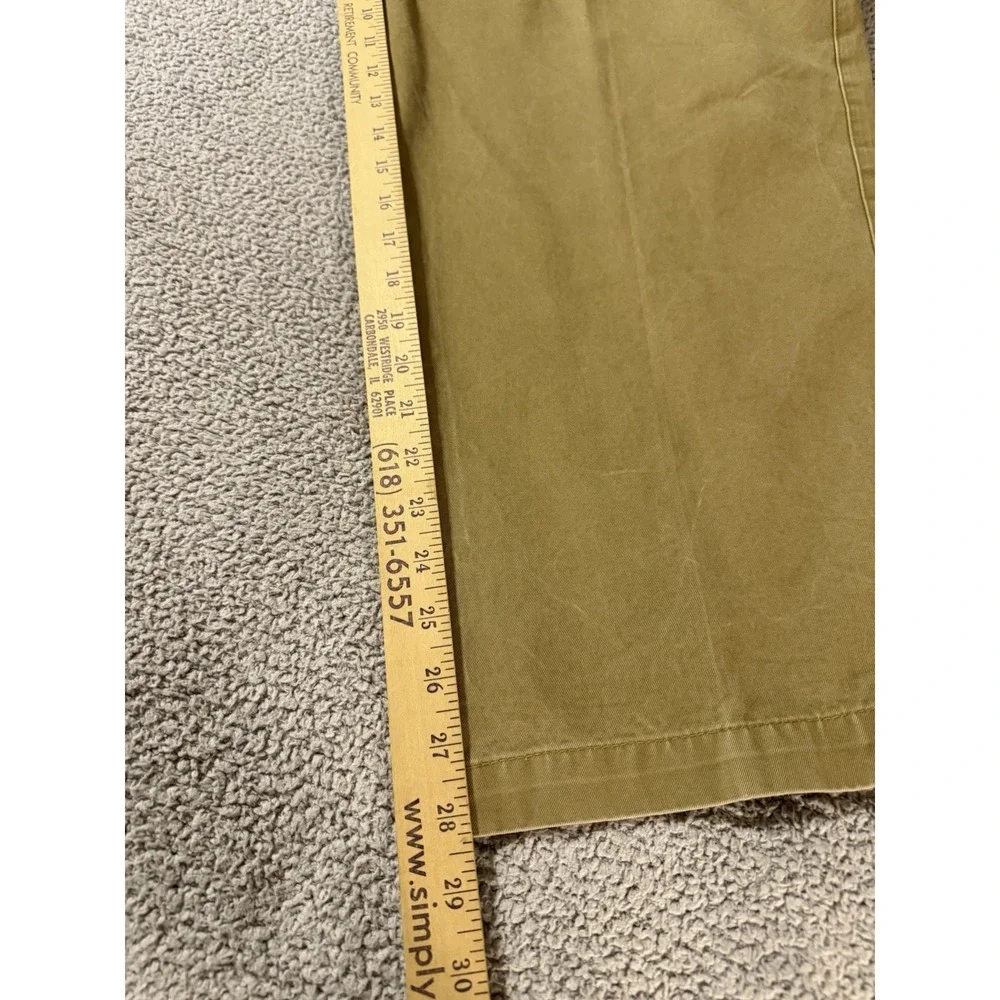 Vintage Orvis Men's Tan Pleated Khaki Heavy Cotton Pants Slacks Size 42